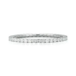 12.52 CT Emerald Cut Diamond Stretch Tennis Bracelet