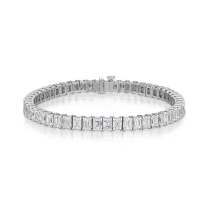 13.38 Carat Emerald Cut Diamond Line Bracelet