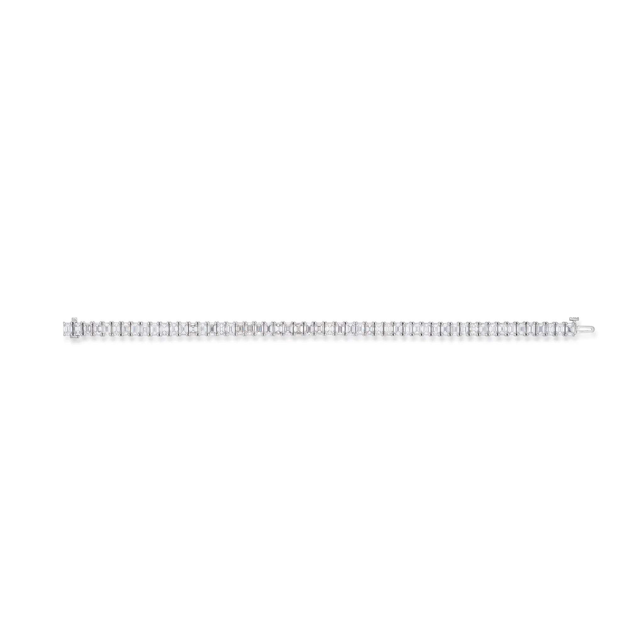 13.38 Carat Emerald Cut Diamond Line Bracelet