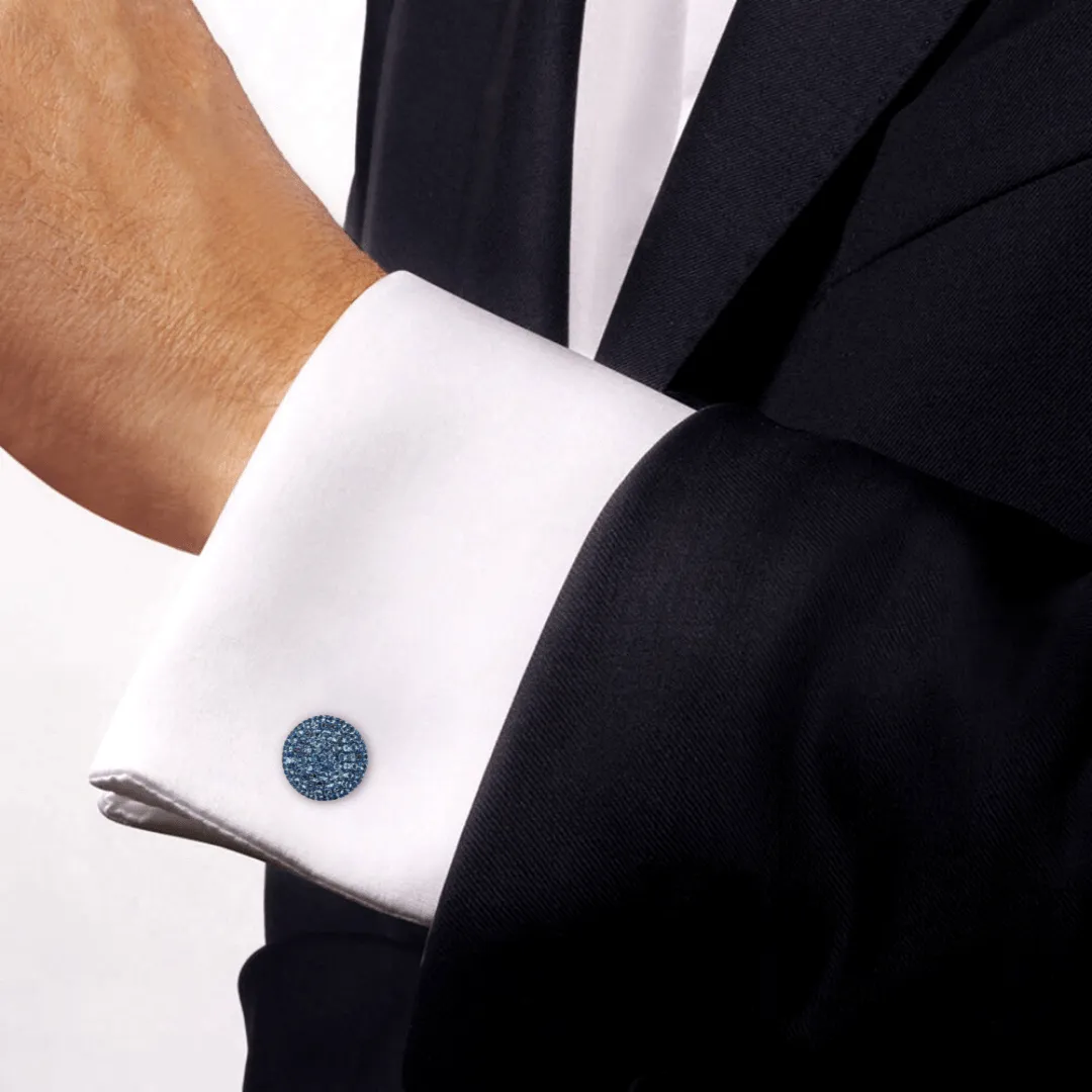 18k White Gold and Titanium Aquamarine Cufflinks