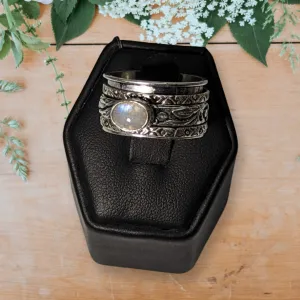 925 Sterling Silver, Moonstone, Spinner Ring