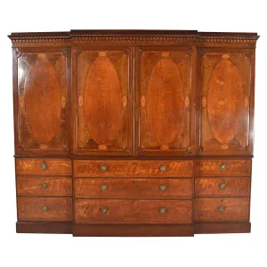 A Sheraton Period Wardrobe Veneered in Satinwood