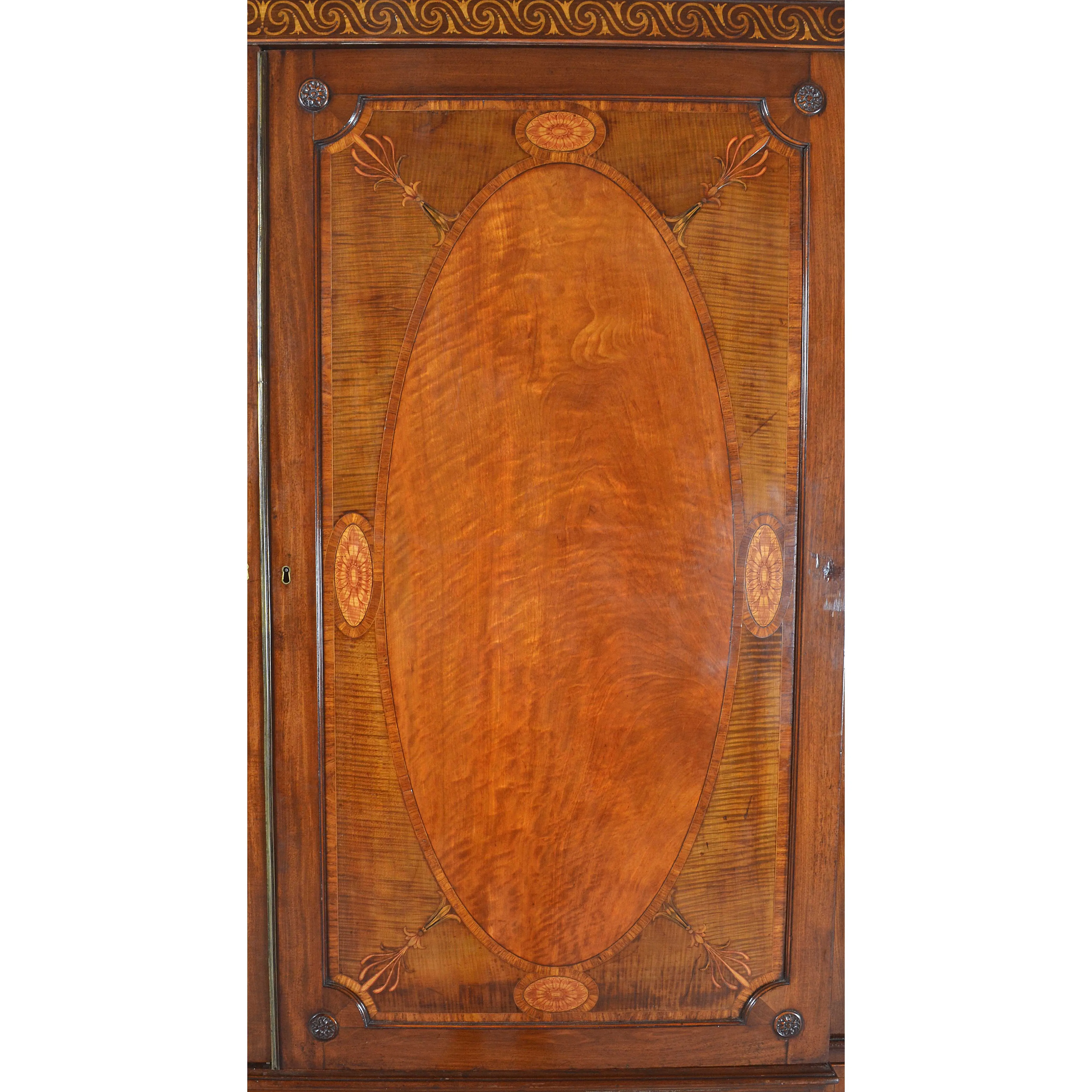 A Sheraton Period Wardrobe Veneered in Satinwood