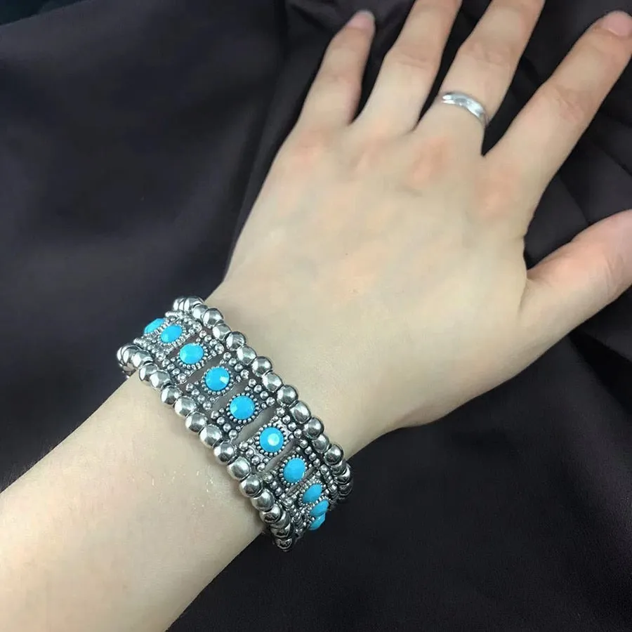 ashion women bracelet antique color hollow pattern inlaid crystal diamond bracelet