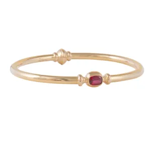 Bangle Bracelet with Cushion Cut Ruby