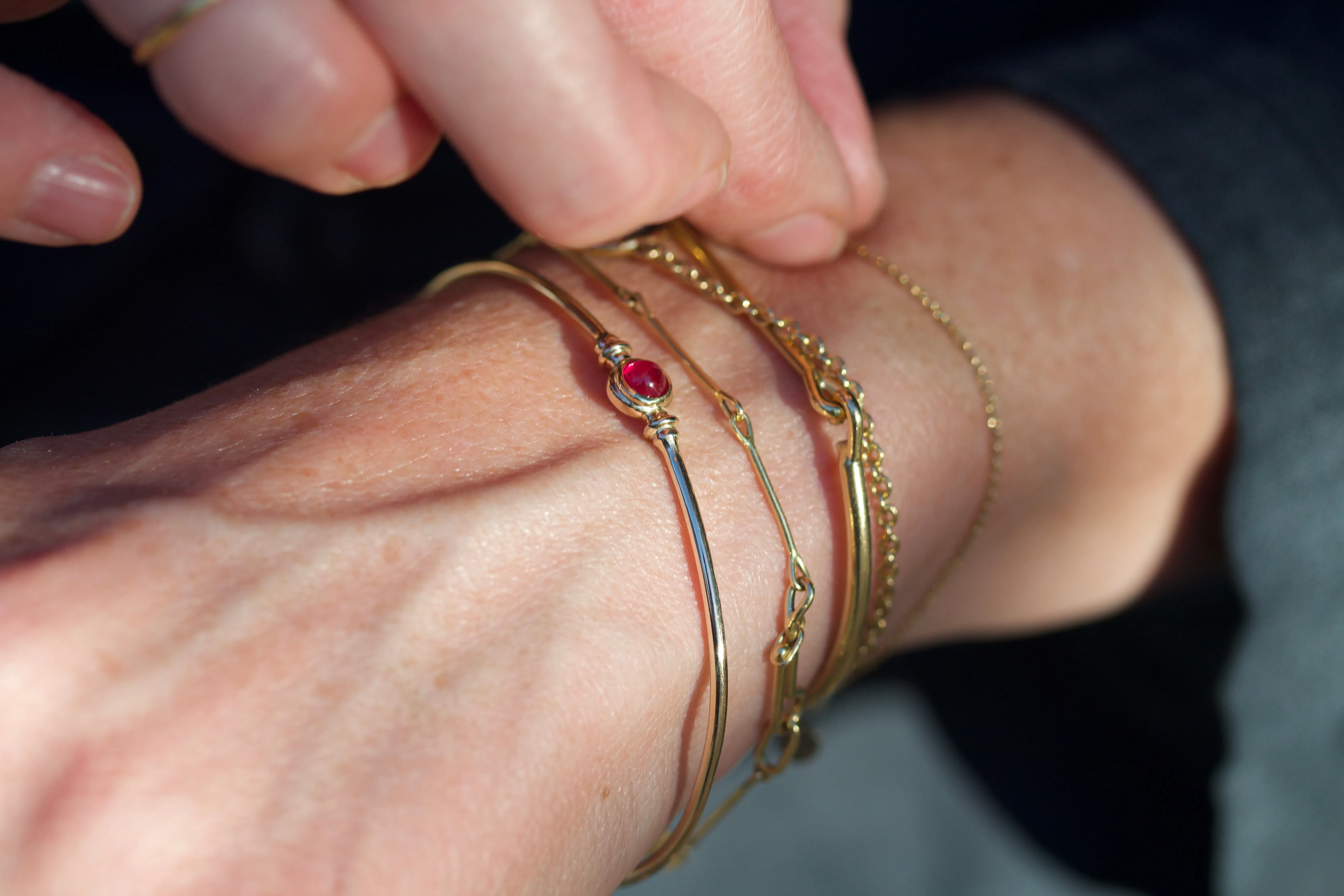 Bangle Bracelet with Ruby