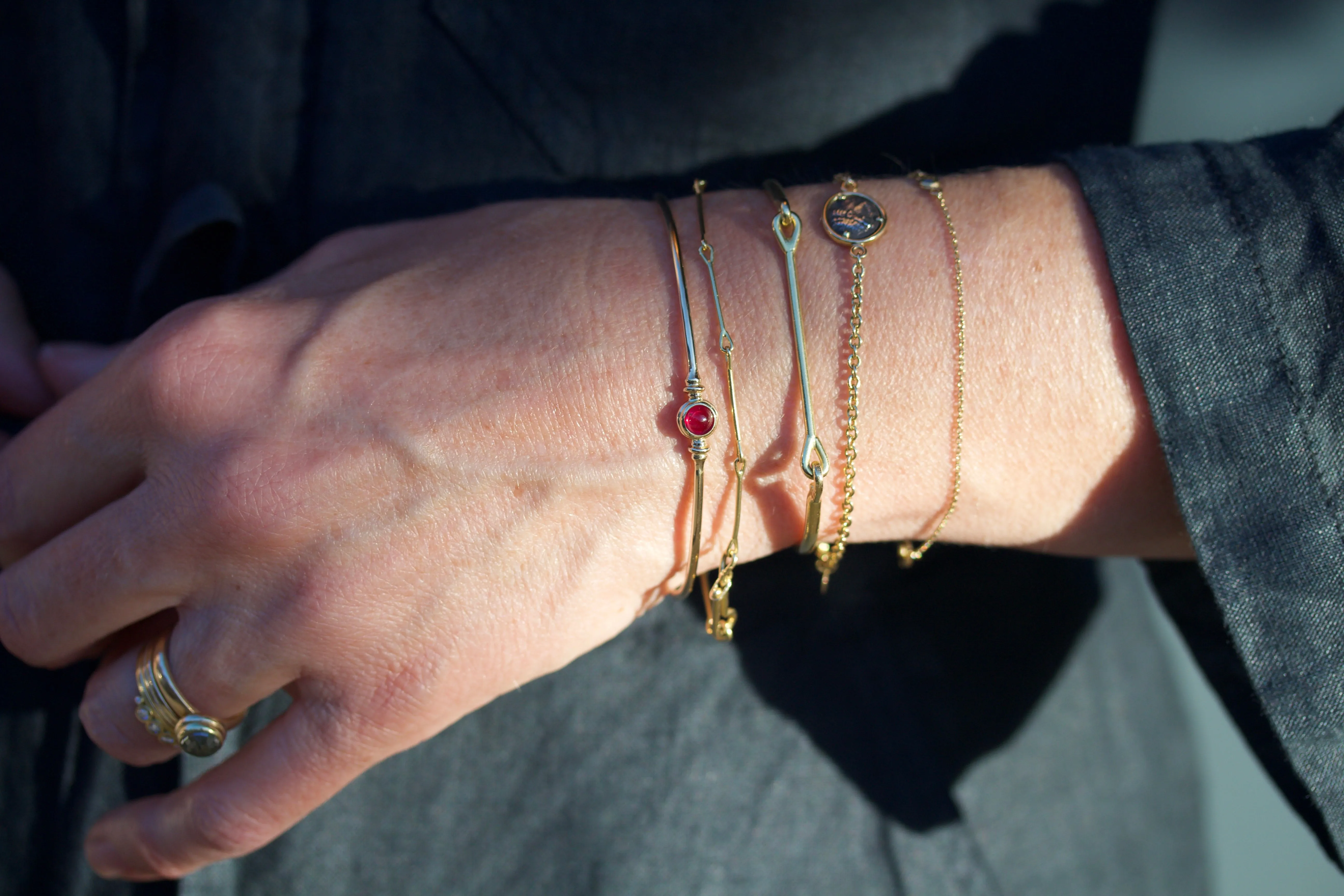 Bangle Bracelet with Ruby