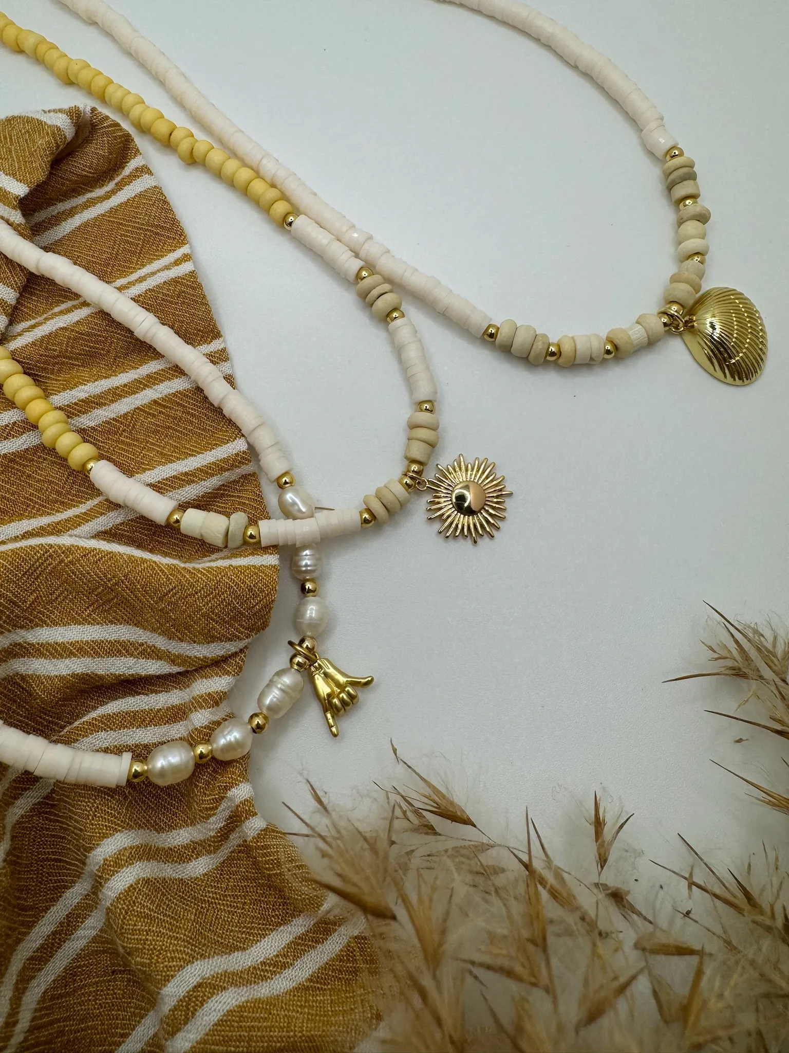 Beachy Beaded Charm Necklace