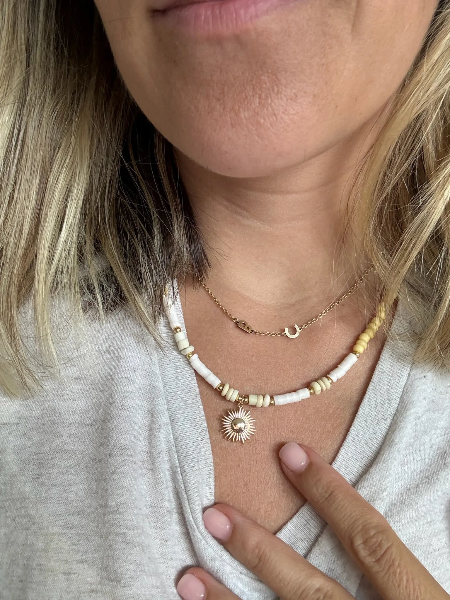 Beachy Beaded Charm Necklace