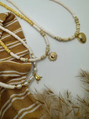 Beachy Beaded Charm Necklace