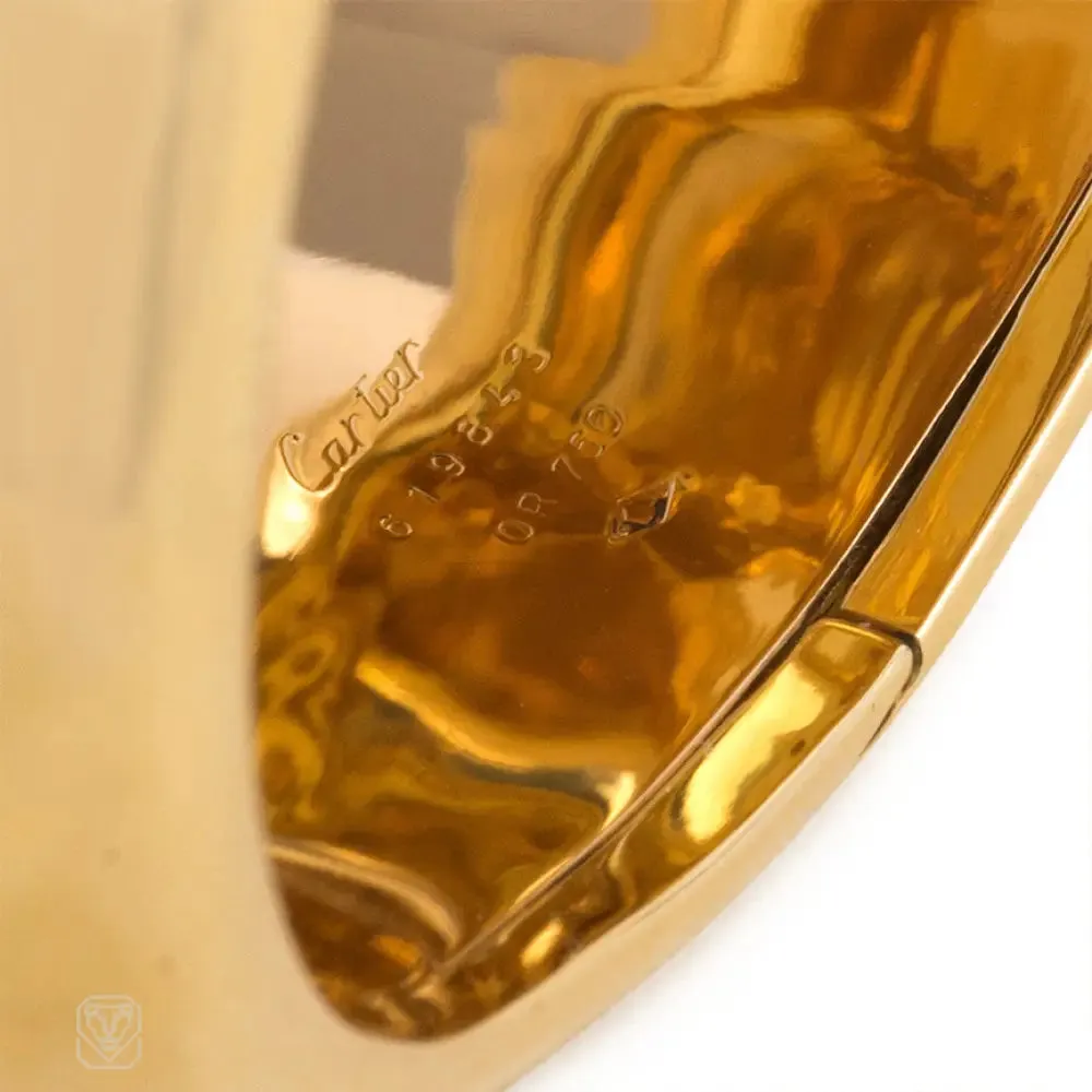 Cartier estate gold cuff bracelet with falcon heads