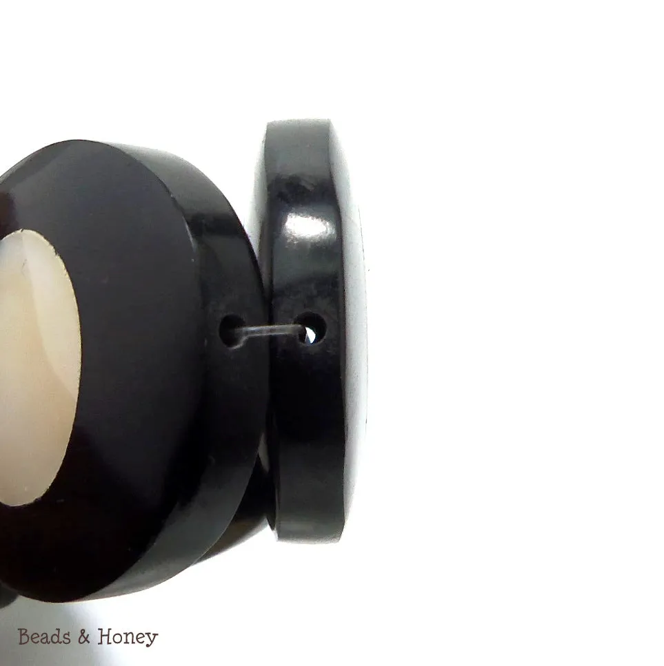 Ebony Wood with Mother of Pearl Oval 40x30mm (5pcs)