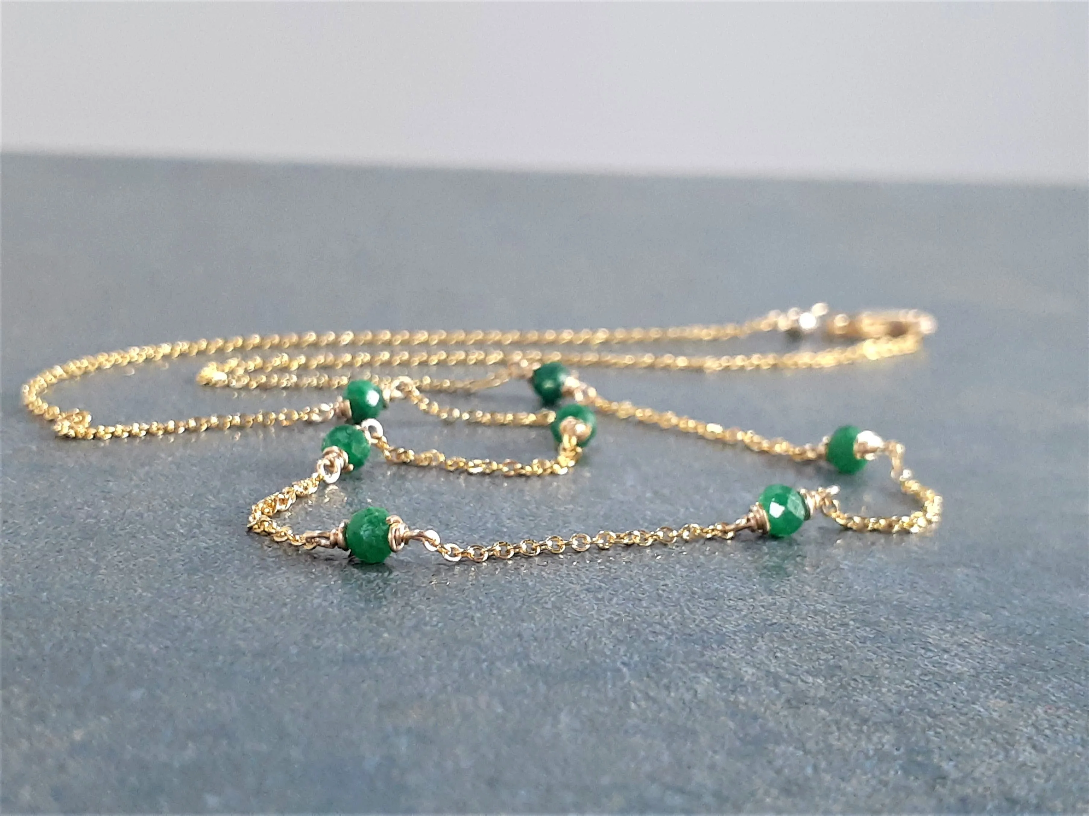 Emerald Beaded Choker Necklace