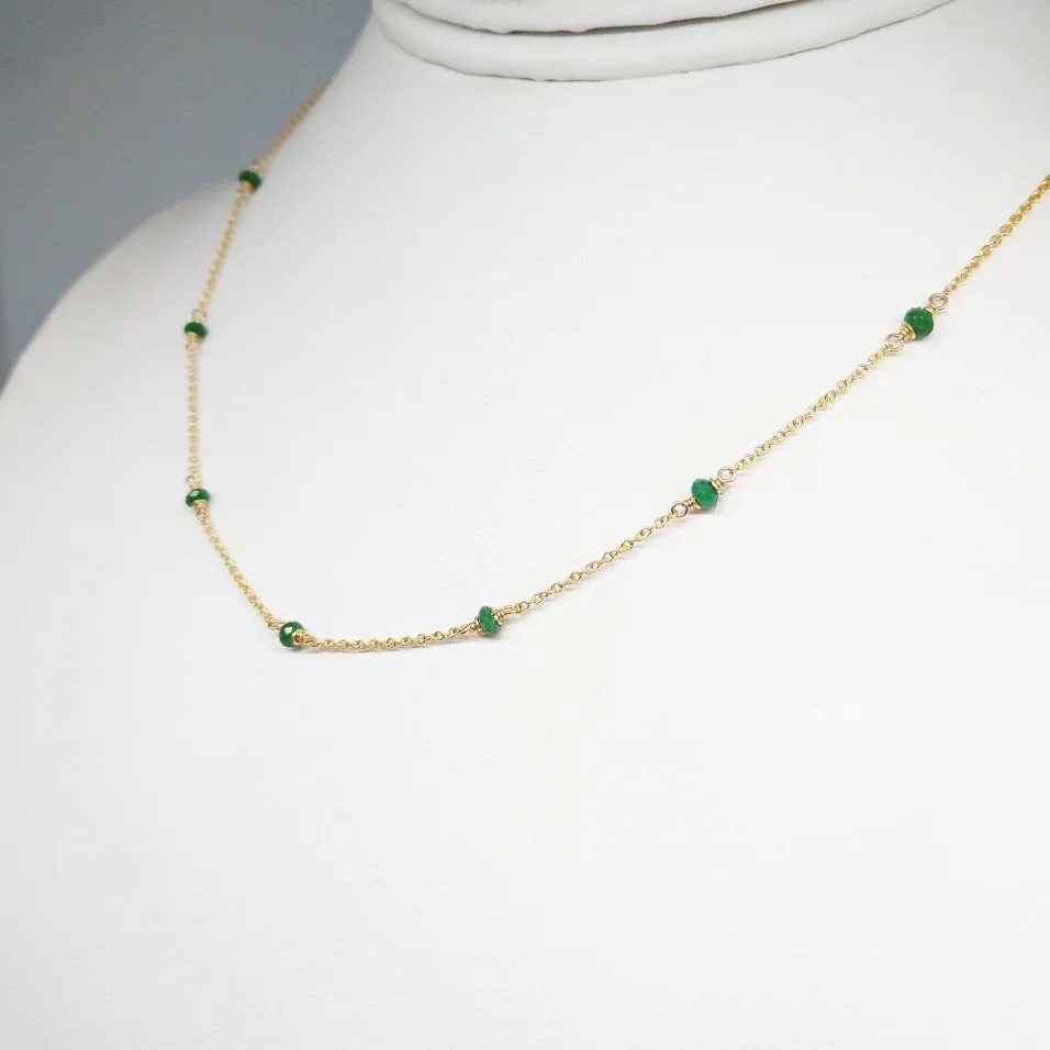 Emerald Beaded Choker Necklace