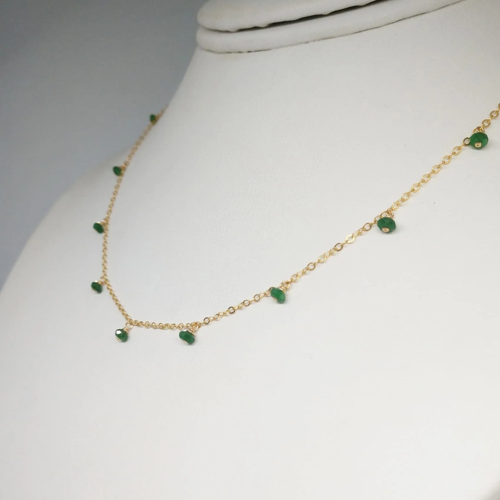 Emerald Drop Choker Necklace