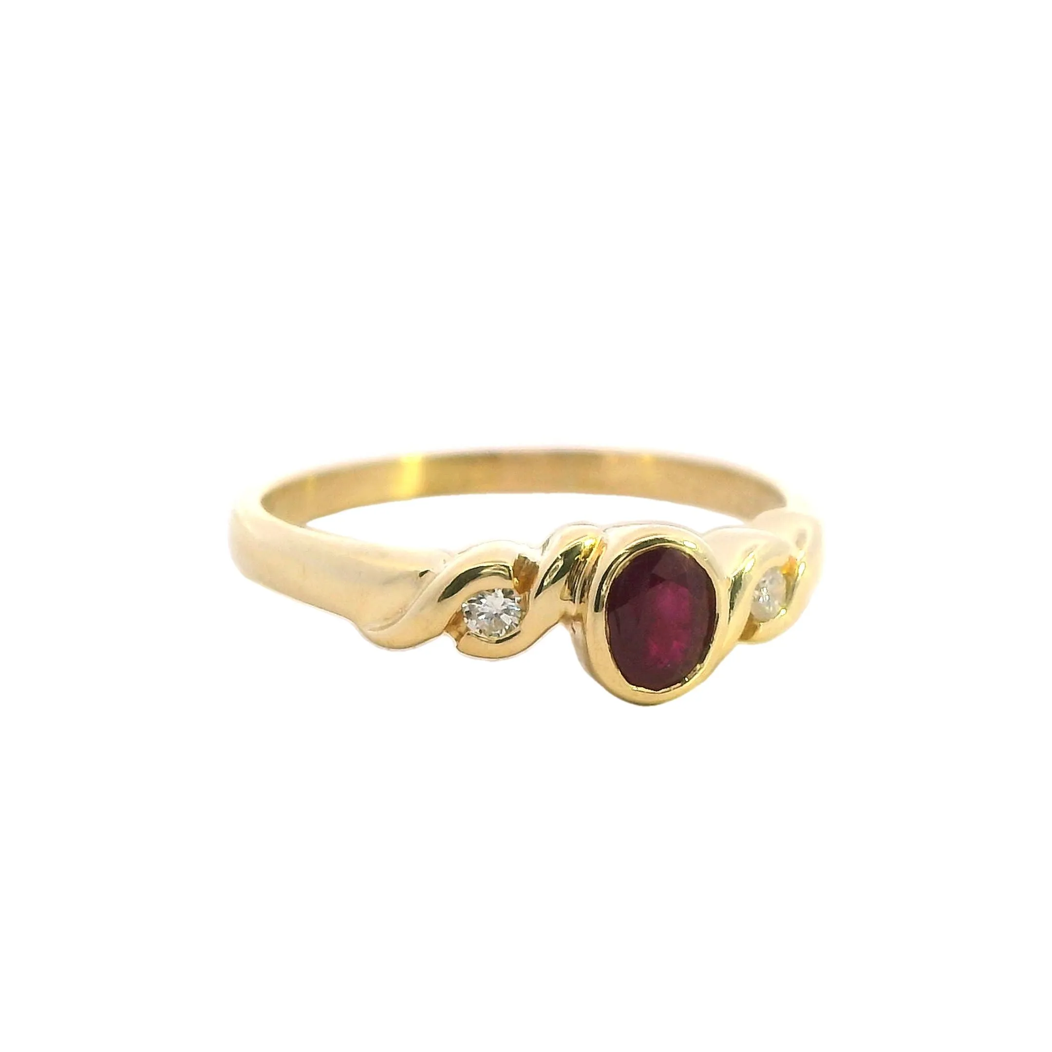 Exquisite Natural Ruby & Diamond Ring in Yellow Gold - Size US 9, UK/AU R 1/2