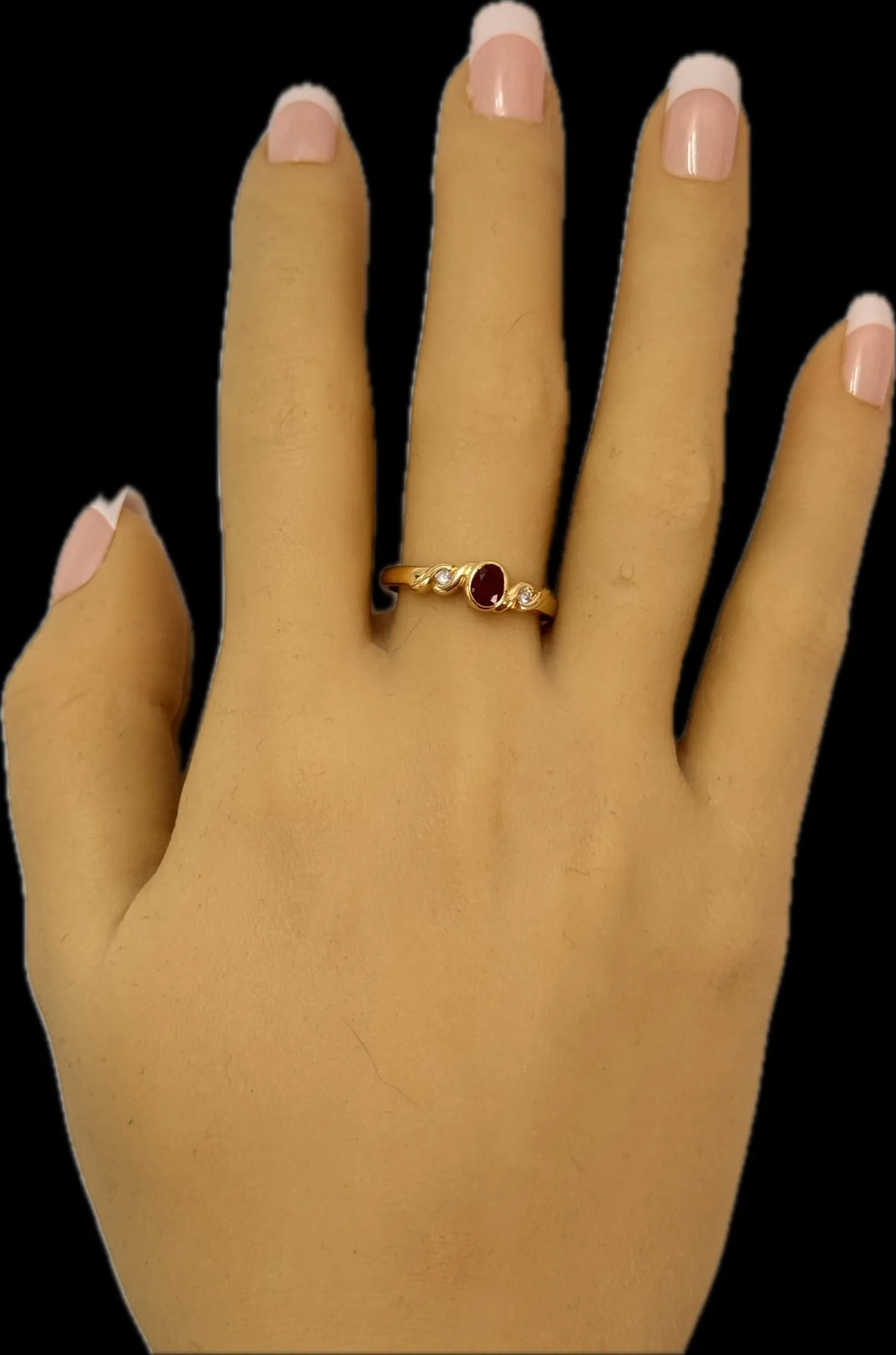 Exquisite Natural Ruby & Diamond Ring in Yellow Gold - Size US 9, UK/AU R 1/2