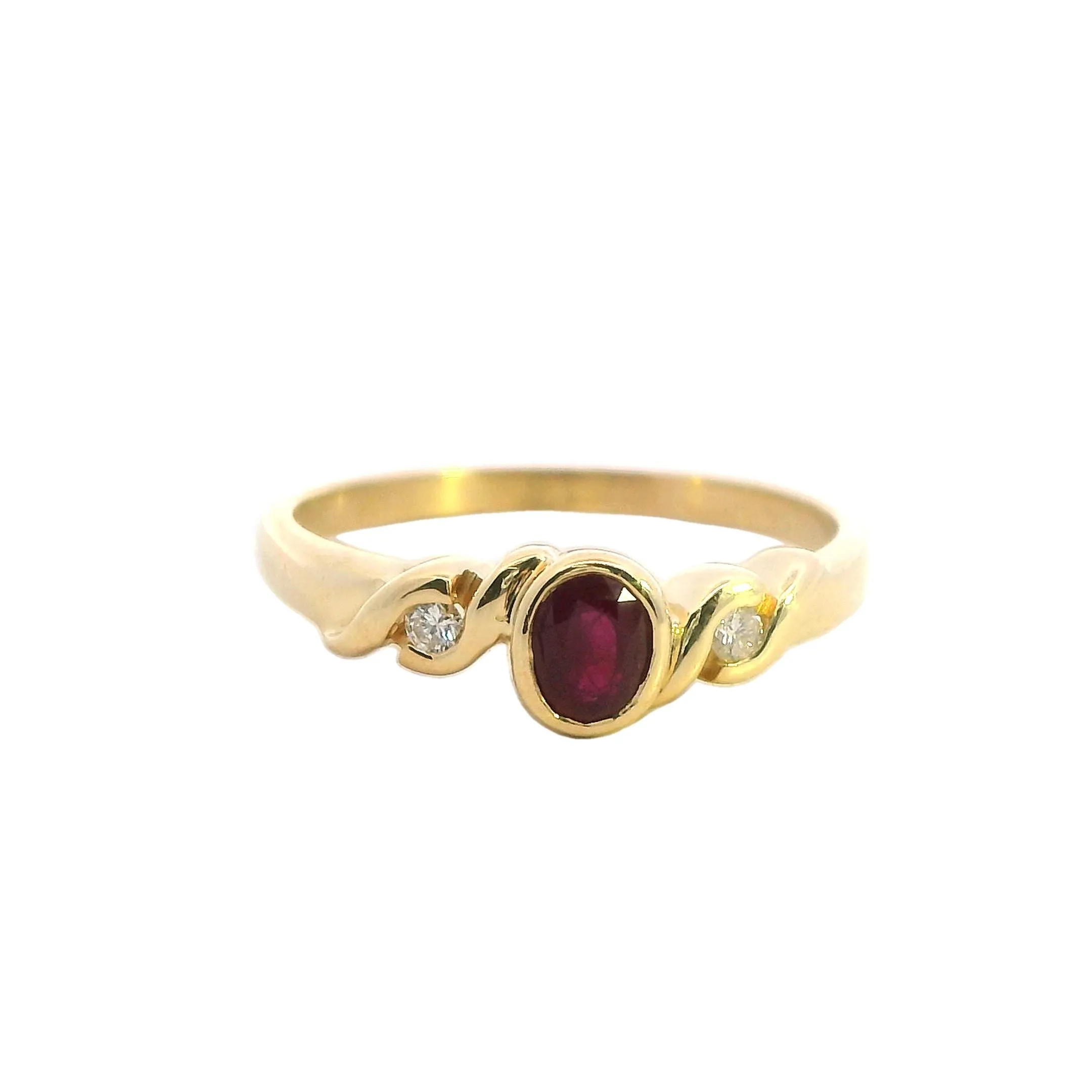 Exquisite Natural Ruby & Diamond Ring in Yellow Gold - Size US 9, UK/AU R 1/2
