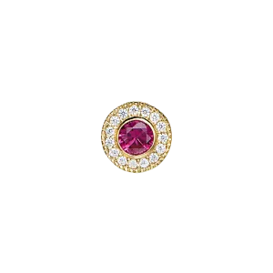 Gold Finish Micropave Birthstone Charm