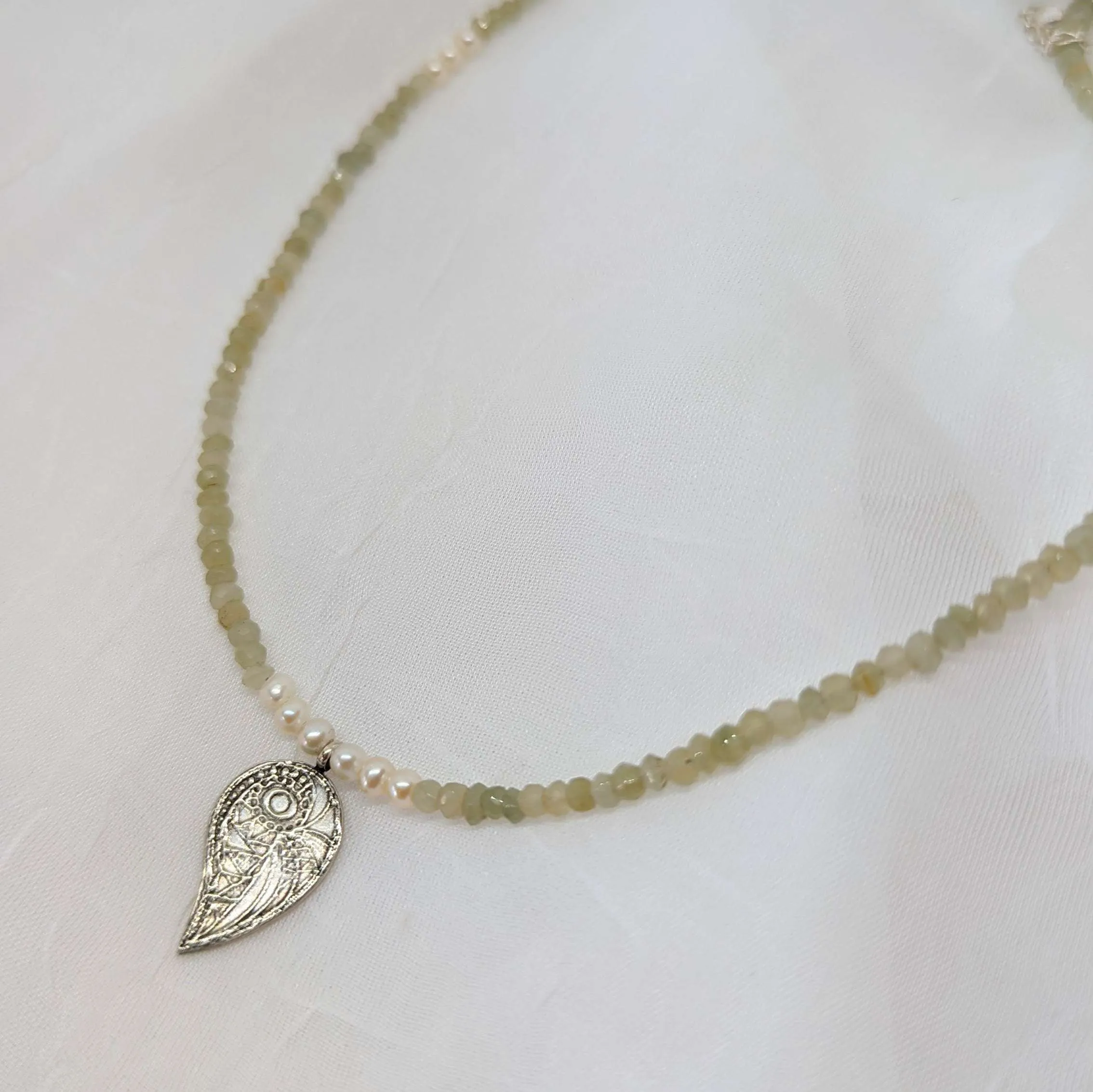 Green Chrysoberyl Beaded Necklace