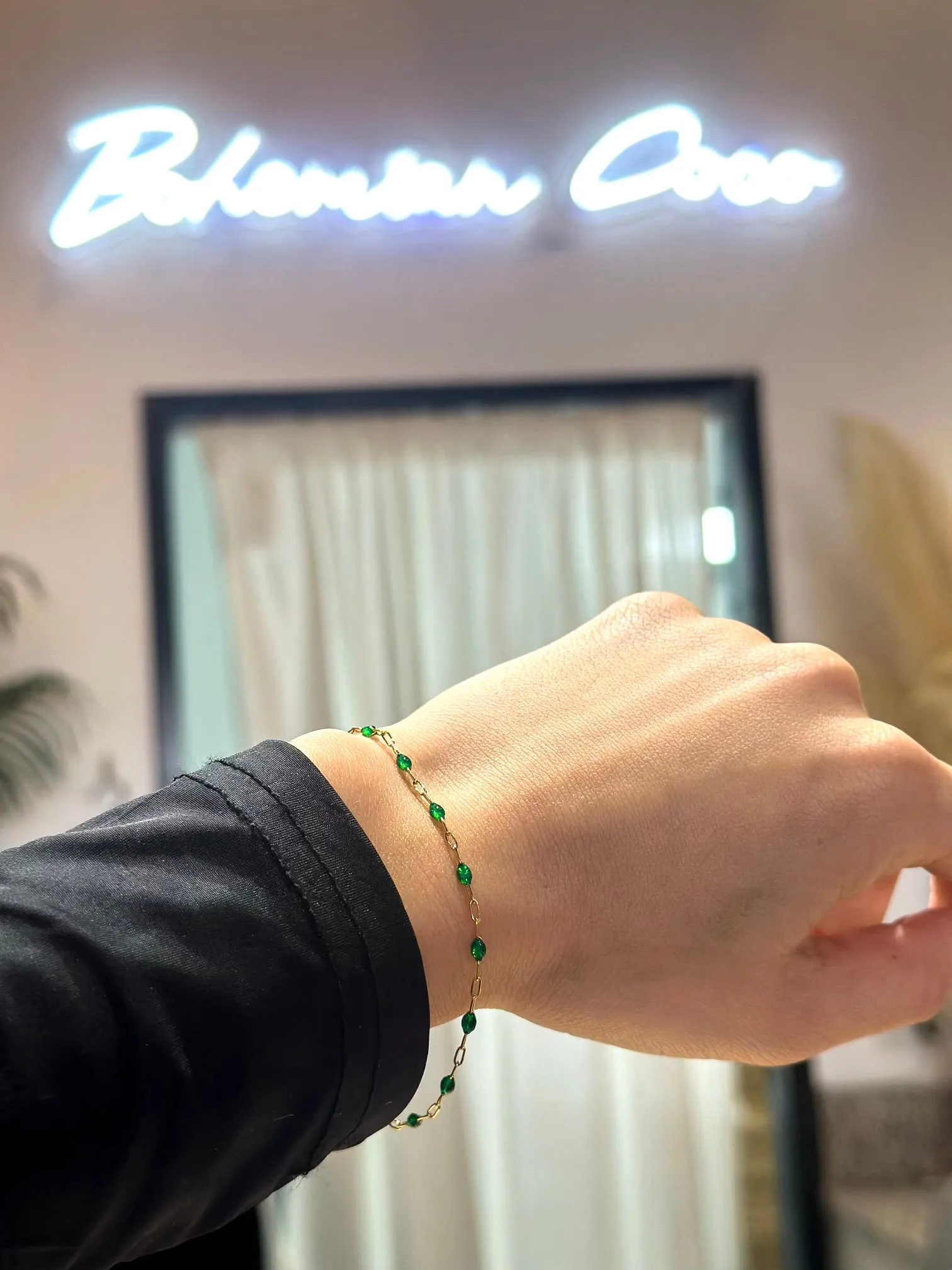 Green Emerald Enamel Bracelet