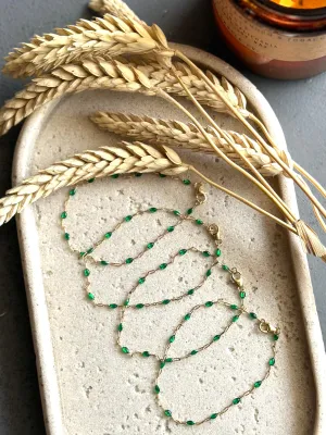 Green Emerald Enamel Bracelet