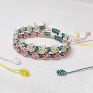Handmade Little Daisy Braided Cord Bracelet