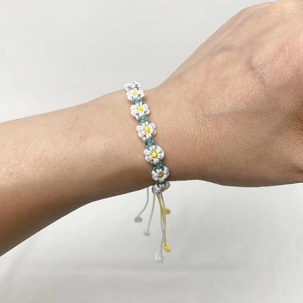 Handmade Little Daisy Braided Cord Bracelet