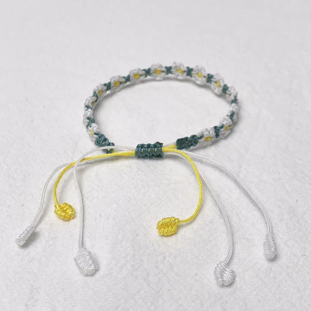 Handmade Little Daisy Braided Cord Bracelet