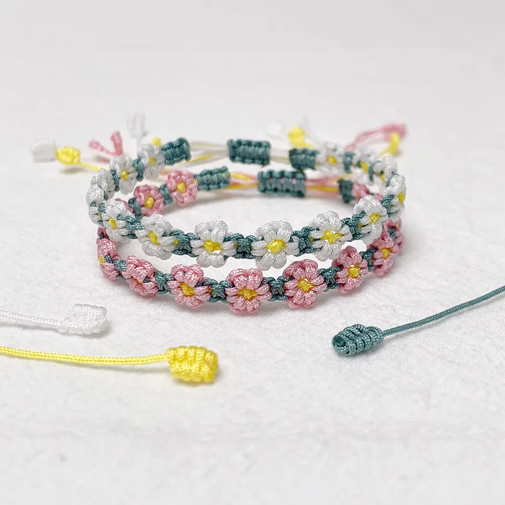 Handmade Little Daisy Braided Cord Bracelet
