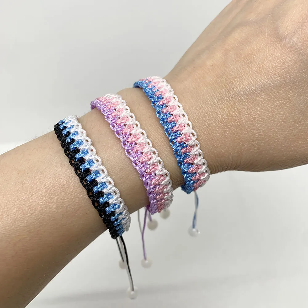 Handmade Multicolor Flat Braided Friendship Bracelet