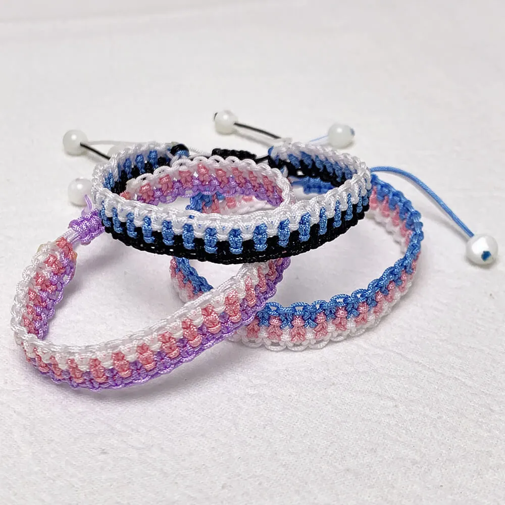 Handmade Multicolor Flat Braided Friendship Bracelet