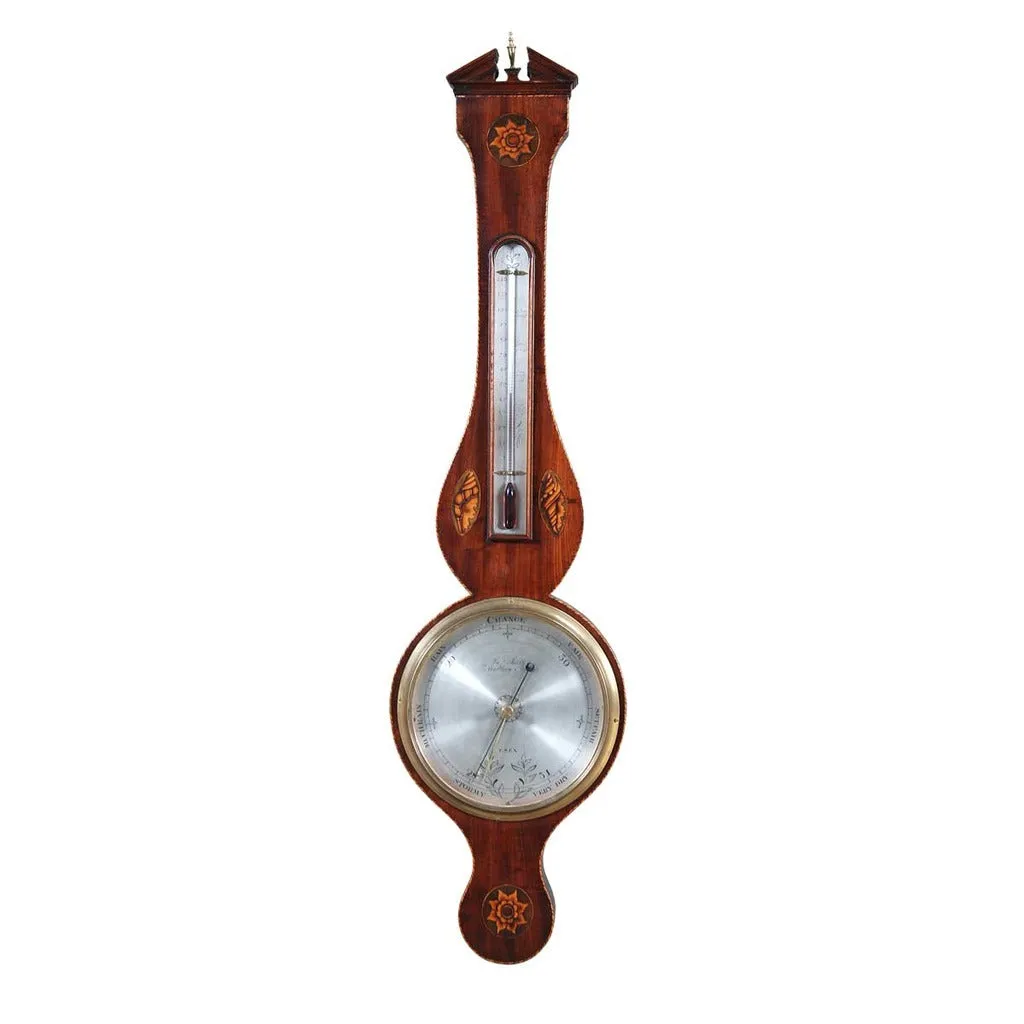 Inlaid 8" Dial Banjo Barometer