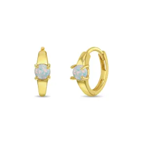 Kids Opal Huggie Earrings