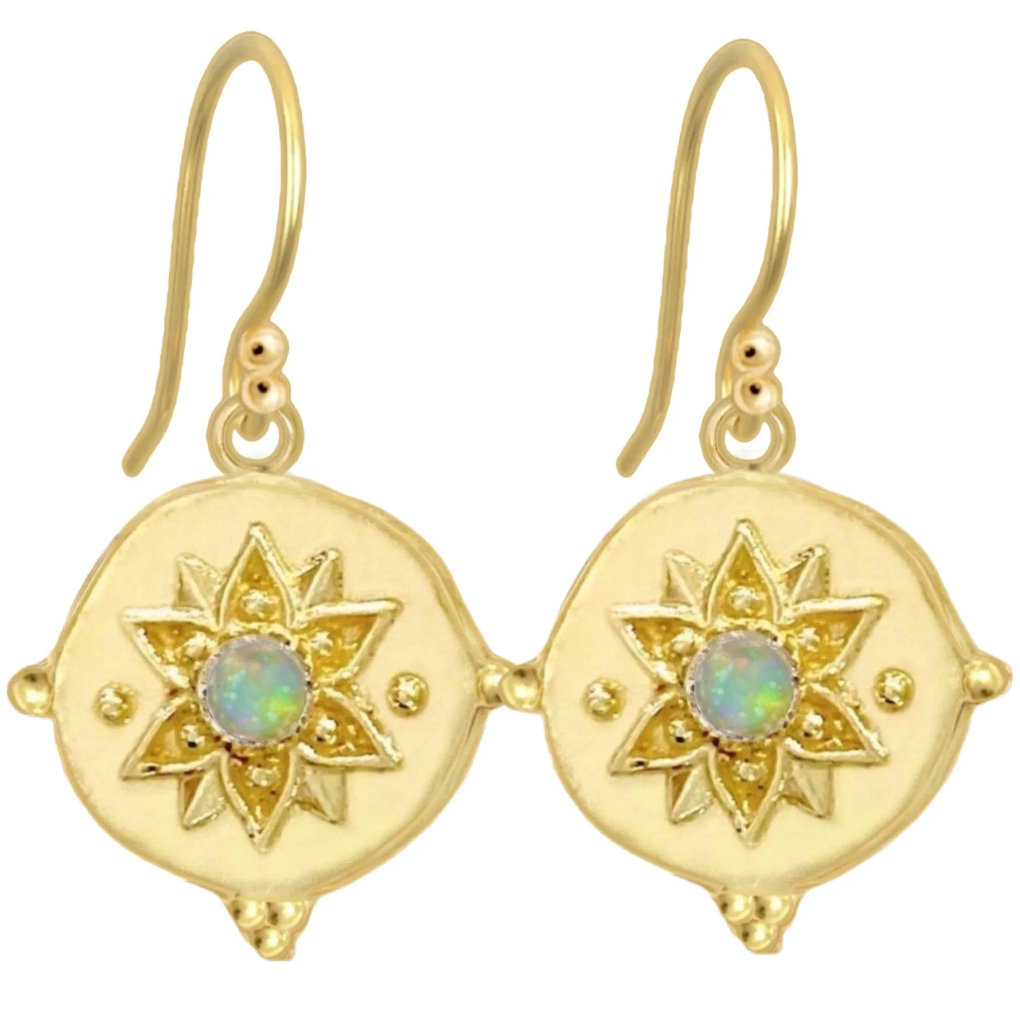 Laihas Large Vera May Gold Opal Earrings
