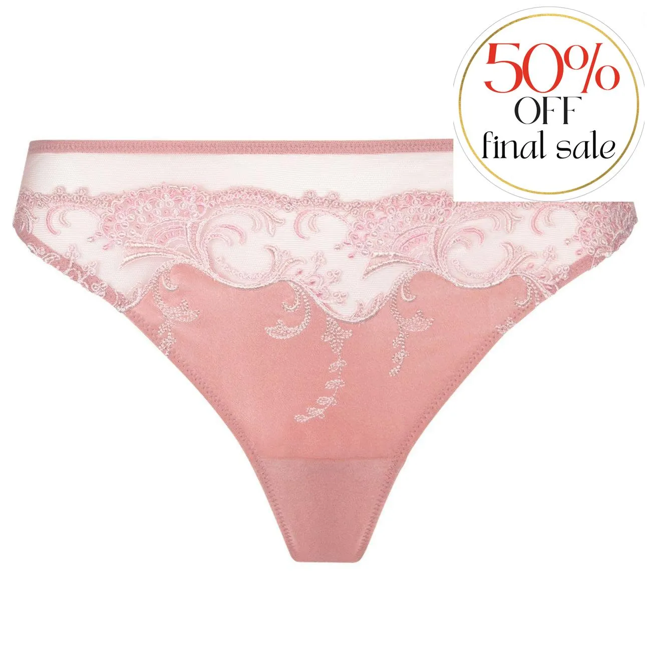 Lise Charmel Splendeur Soie Thong in Rose ACC0080