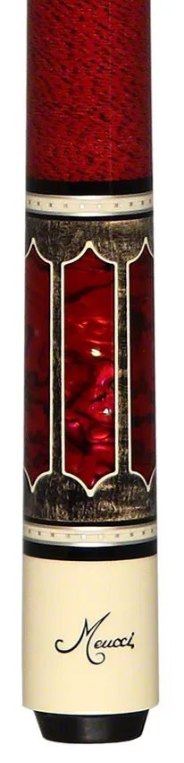 Meucci 2020 Gray - Red - Red/Black Wrap Pool Cue with The Pro Shaft - 2020GYRDRDBKP