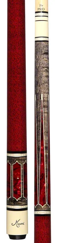 Meucci 2020 Gray - Red - Red/Black Wrap Pool Cue with The Pro Shaft - 2020GYRDRDBKP