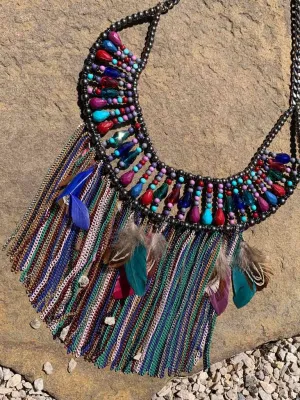 Moroccan Feather Necklace Set