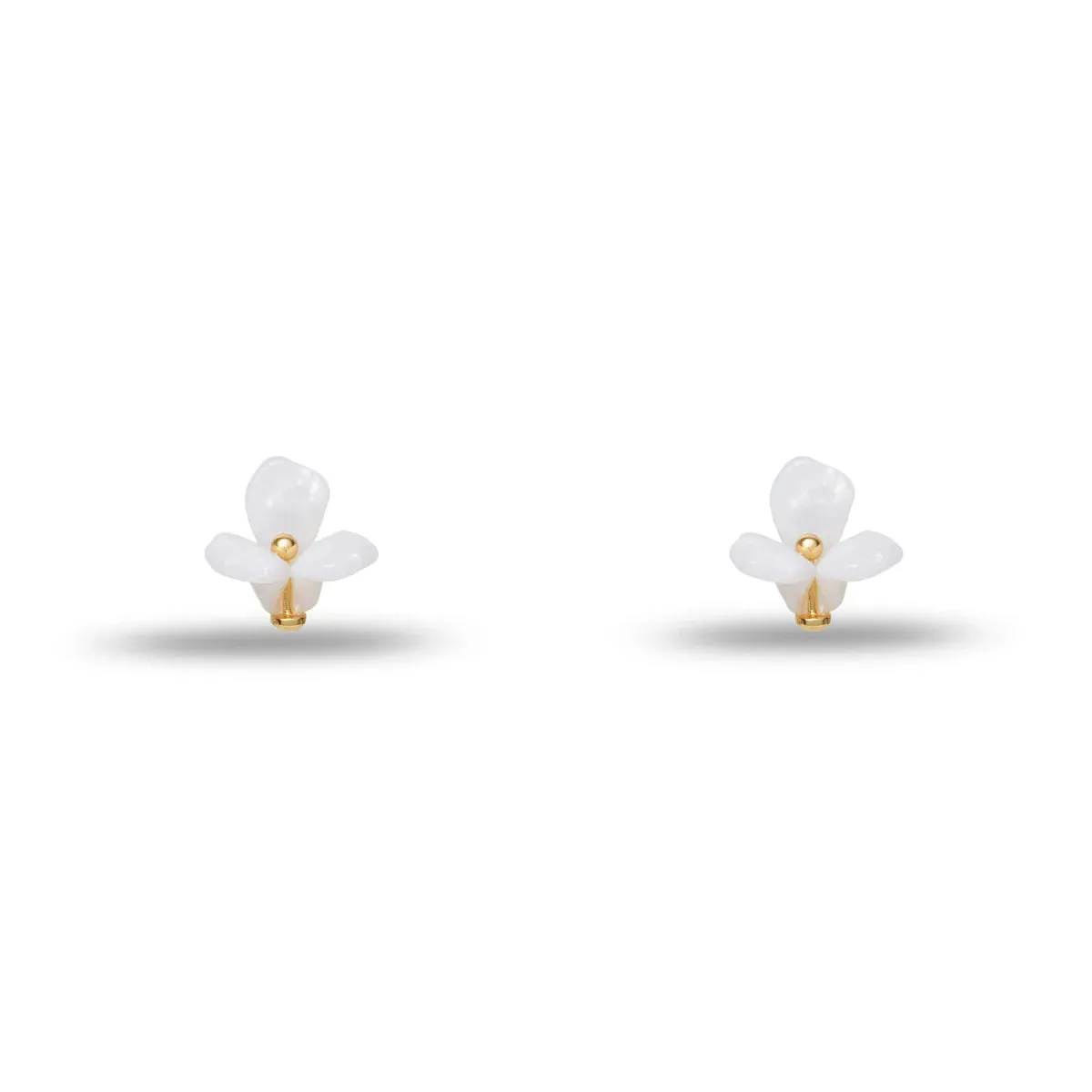 Mother of a Pearl Trillium Stud Earrings