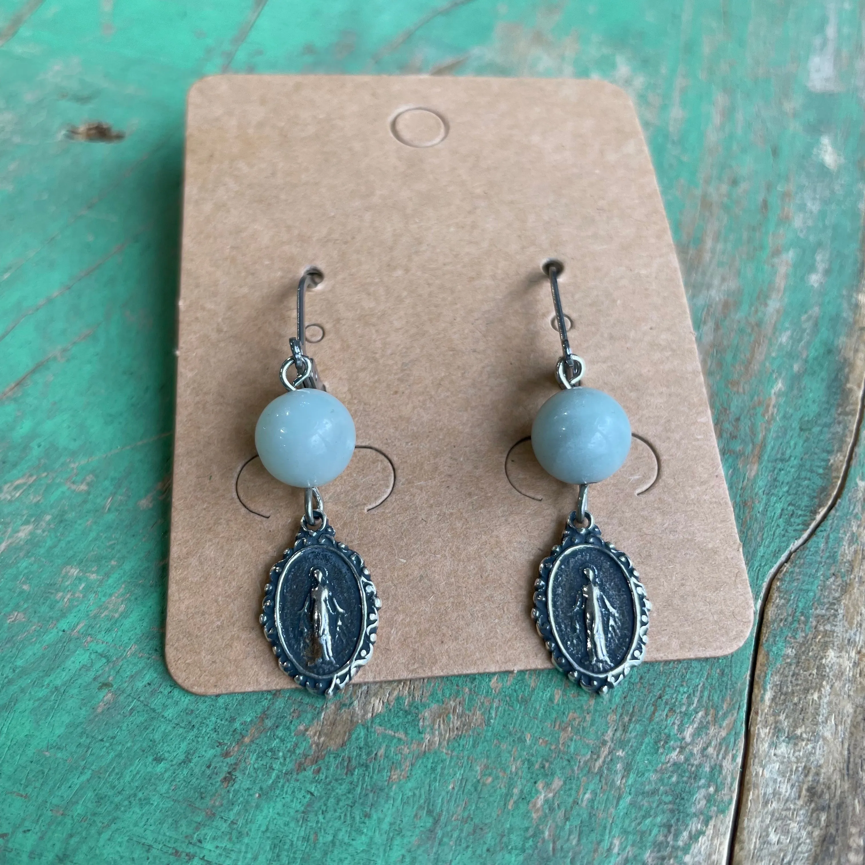 Neutral Mint Grace Necklace and Earrings Set
