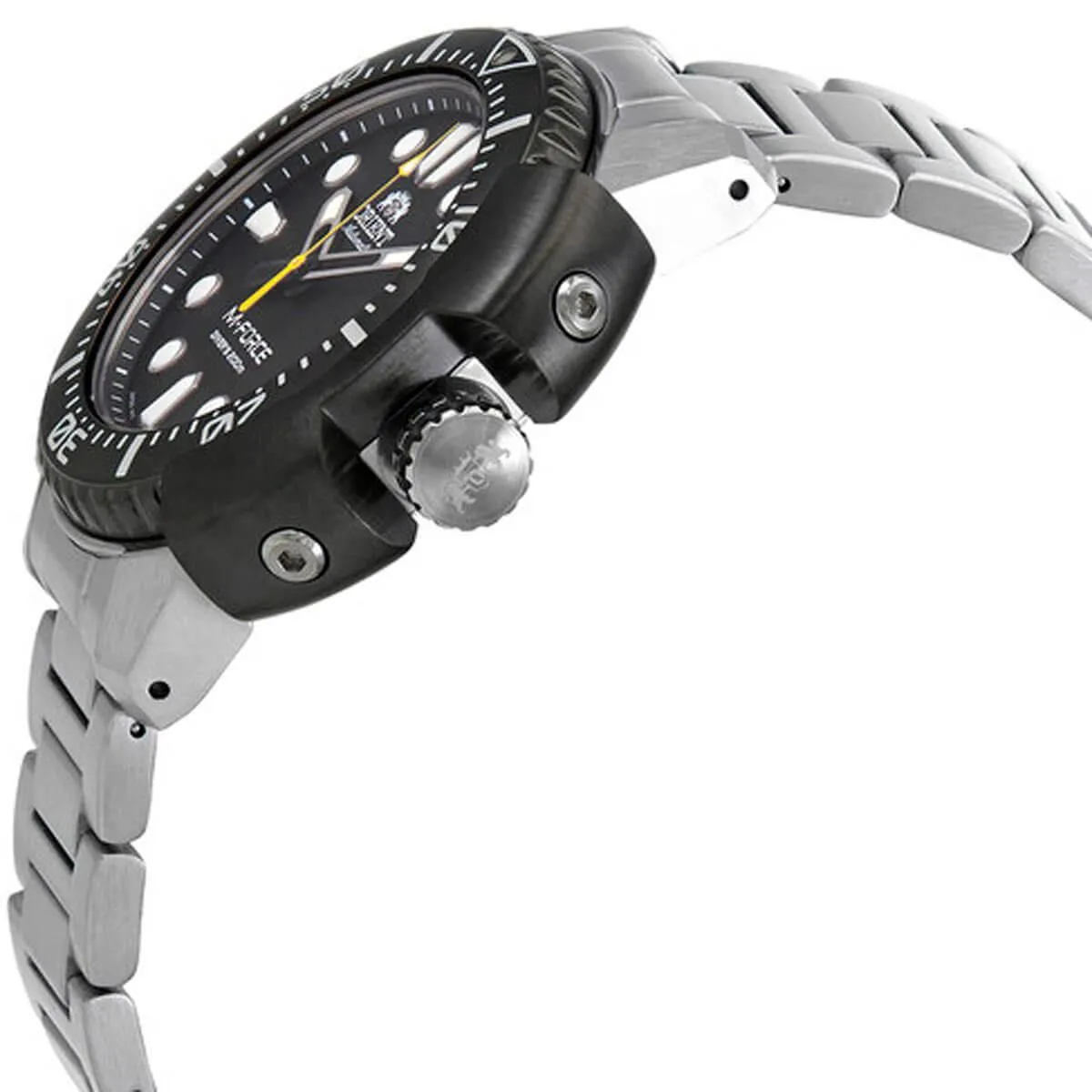 Orient Men's Automatic Watch - M-Force Dive Black Dial SS Bracelet | RA-AC0L01B00B