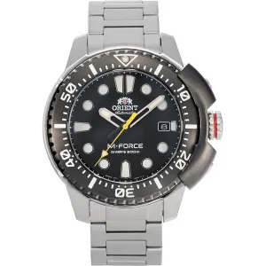 Orient Men's Automatic Watch - M-Force Dive Black Dial SS Bracelet | RA-AC0L01B00B