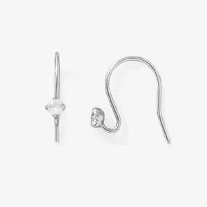 [Palette] 14K White Gold Wire Base Earrings