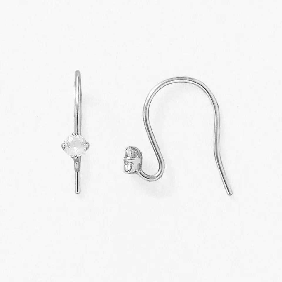 [Palette] 14K White Gold Wire Base Earrings