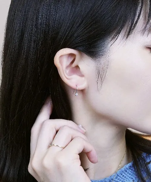[Palette] 14K White Gold Wire Base Earrings