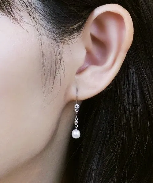 [Palette] 14K White Gold Wire Base Earrings