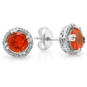 PMI 14W@2.80 50RD1@0.15 2FO@1.22 FIRE OPAL EARRINGS