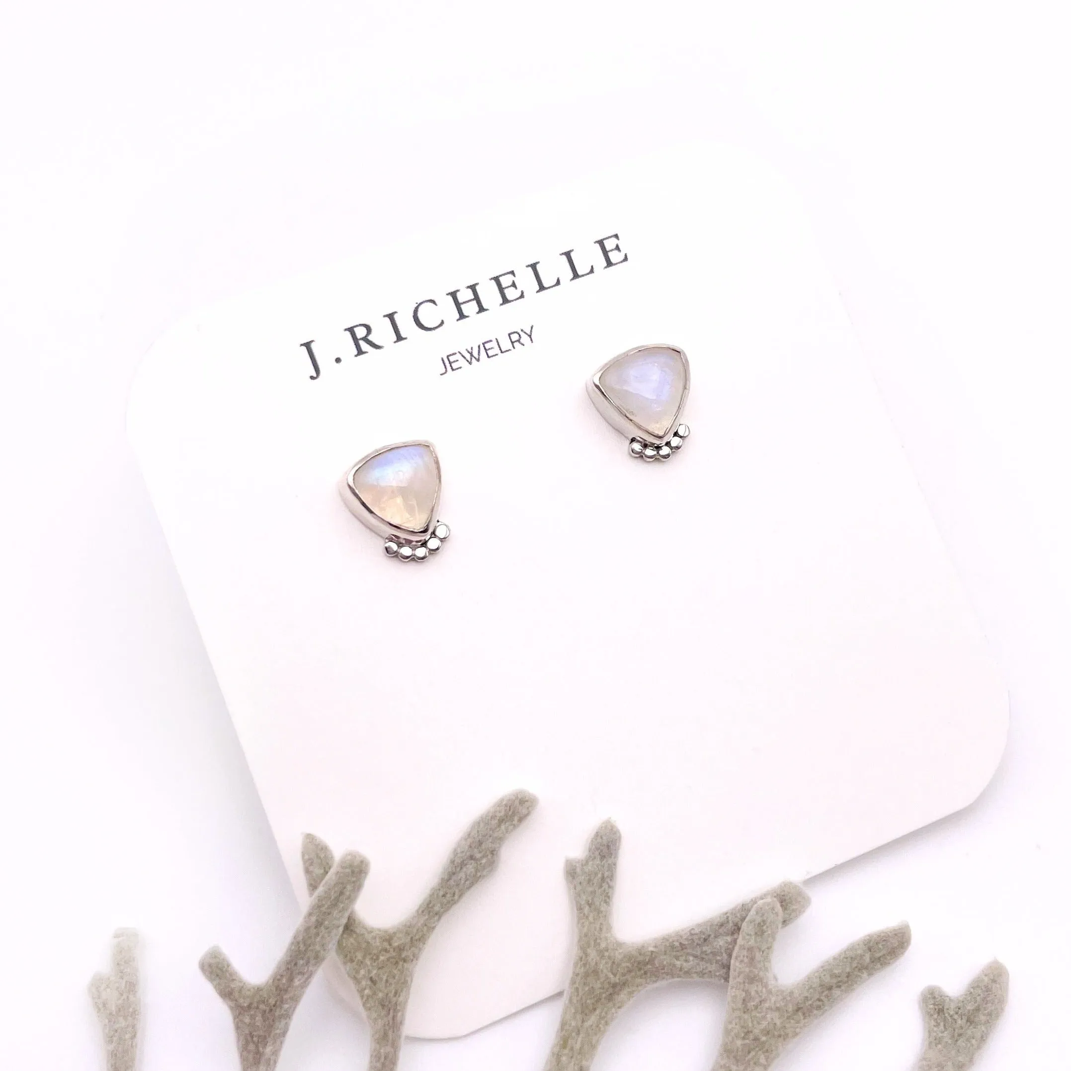 Rainbow Moonstone Dottie Stud