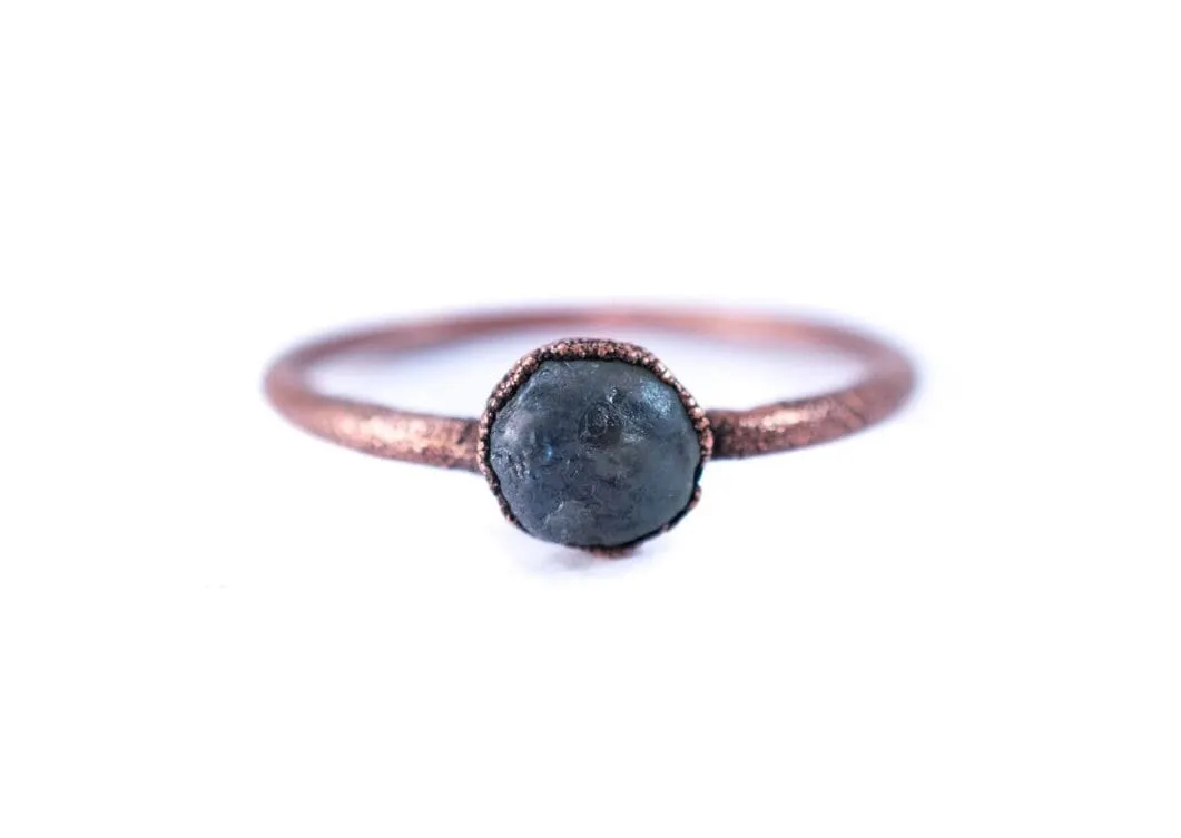 Raw sapphire ring | Blue sapphire ring